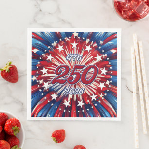 Serviette En Papier Les 250 ans d'Amérique 1776-2026 Feux d'artifice R