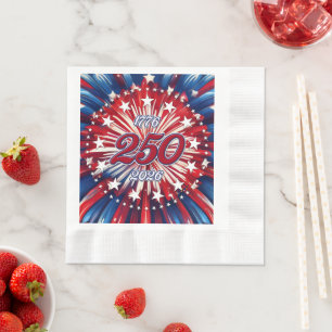 Serviette En Papier Les 250 ans d'Amérique 1776-2026 Feux d'artifice R