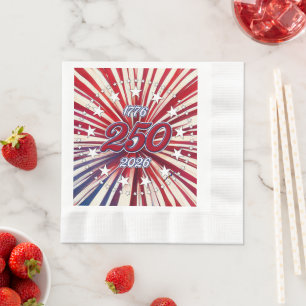 Serviette En Papier Les 250 ans d'Amérique 1776-2026 Feux d'artifice R