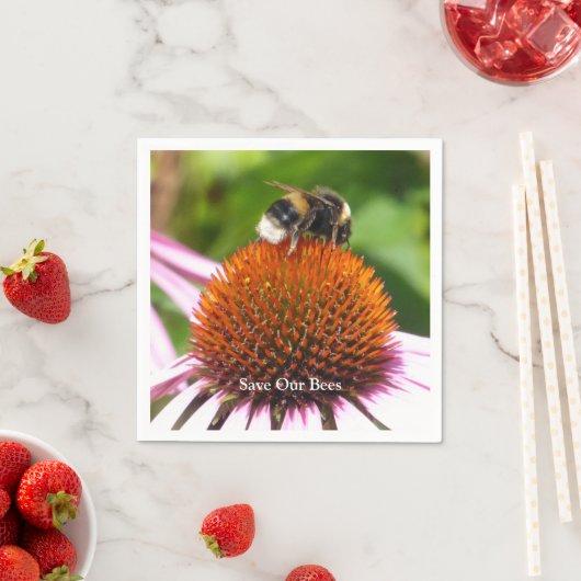 SERVIETTE EN PAPIER LES ABEILLES (En situation)