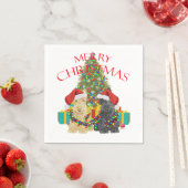 Serviette En Papier Les aides du Père Noël (En situation)