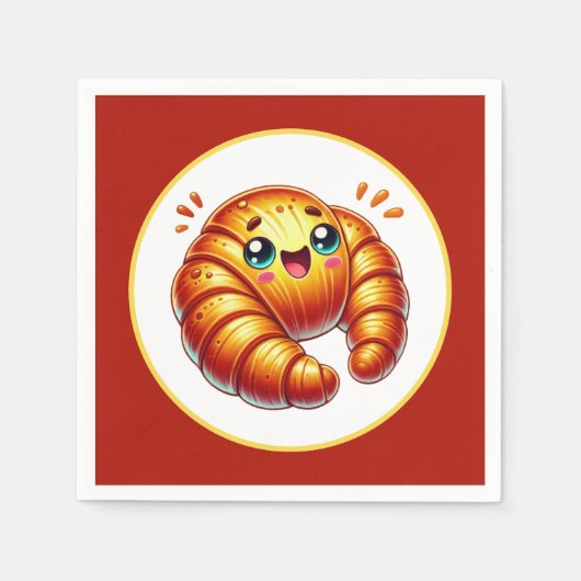 Serviette En Papier Les amateurs de croissants gourmands (Devant)