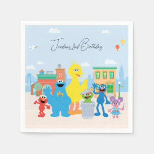 Serviette En Papier Les amis de Sesame Street Fête d'anniversaire pour