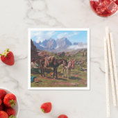 Serviette En Papier Les ânes dans les Pyrénées (Rosa Bonheur) (En situation)