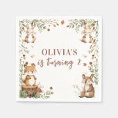 Serviette En Papier Les animaux de bois serviettes d'anniversaire | Fo (Devant)