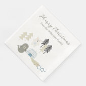 Serviette En Papier Les animaux d'hiver de l'Arctique (Coin)