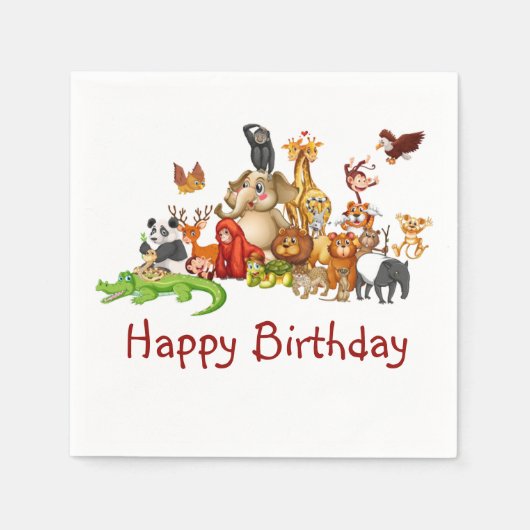 Serviette En Papier Les animaux mignons (Devant)