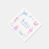 Serviette En Papier Les Animaux Océaniques Sous L'Anniversaire de enfa (Coin)