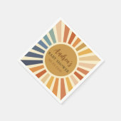 Serviette En Papier les années 70 Baby shower Bohemian Douche Boho Sun (Coin)