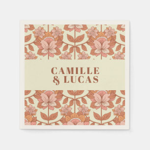 Serviette En Papier les années 70 Mariage rétro inspiré