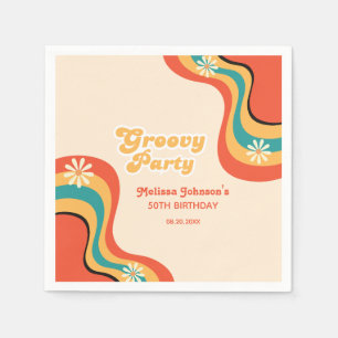 Serviette En Papier les années 70 Retro Super fêtes marguerites Fleur 