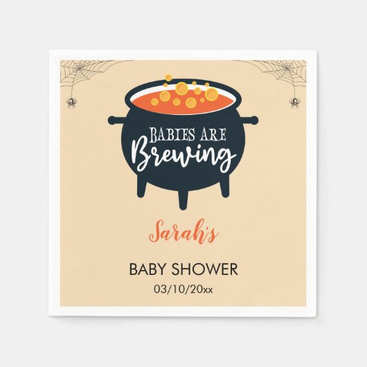 Serviette En Papier Les bébés brassent le Baby shower de chaudron d'Ha (Devant)