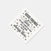 Serviette En Papier Les Bons Amis Sont Comme Les Étoiles Citation Insp (Coin)