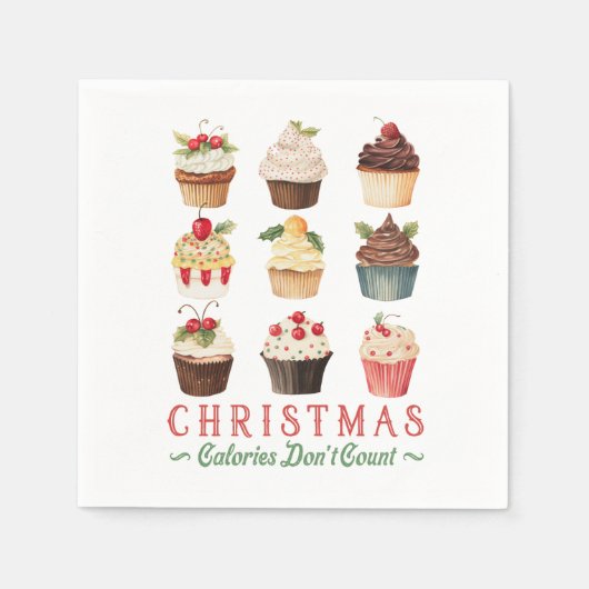 Serviette En Papier Les calories de Noël ne comptent pas (Devant)