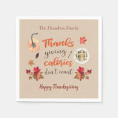 Serviette En Papier Les calories de Thanksgiving ne comptent pas les s (Devant)