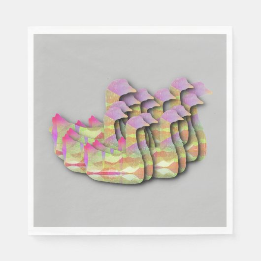 Serviette En Papier Les Canards De La Faune En Foule (Devant)