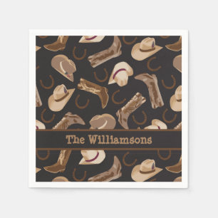 Serviette En Papier Les casquettes occidentaux de bottes de cowboy