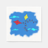 Serviette En Papier Les cerfs-volants dans le ciel bleu (Devant)