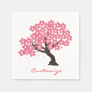 Serviette En Papier Les cerisiers de Sakura s'épanouissent à Thunder