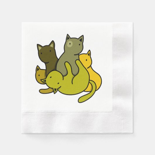 Serviette En Papier Les chatons d'olive (Devant)