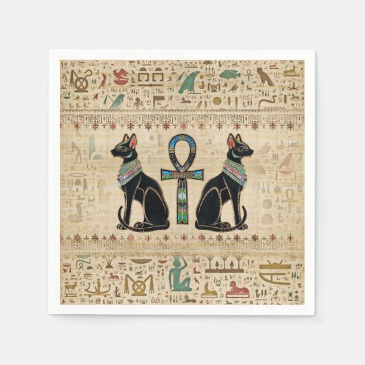 Serviette En Papier Les Chats d'Egyptian (Devant)