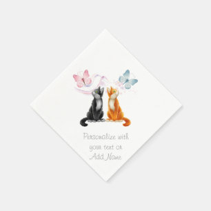 Serviette En Papier Les chats font la révélation de l'Baby shower de