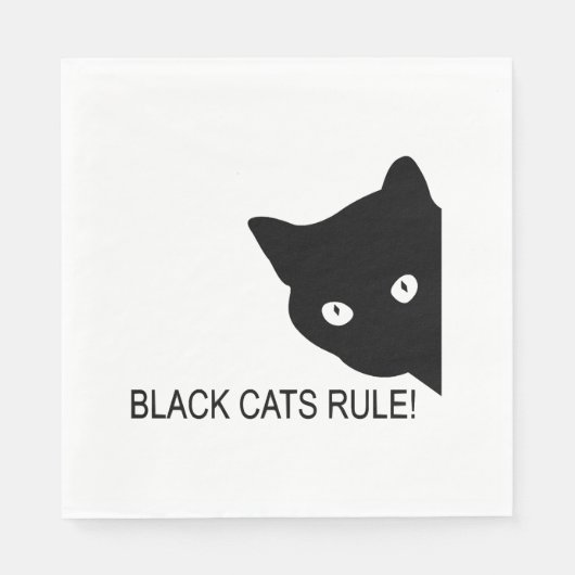 Serviette En Papier Les chats noirs règnent (Devant)