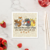 Serviette En Papier Les chats sont comme des chips (En situation)