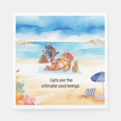 Serviette En Papier Les chats sont les êtres cool ultimes (Devant)