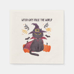 Serviette En Papier Les Chats-Sorcières dominent le monde