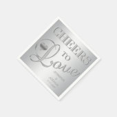 Serviette En Papier LES CHÈRES modernes pour aimer le Mariage gris arg (Coin)