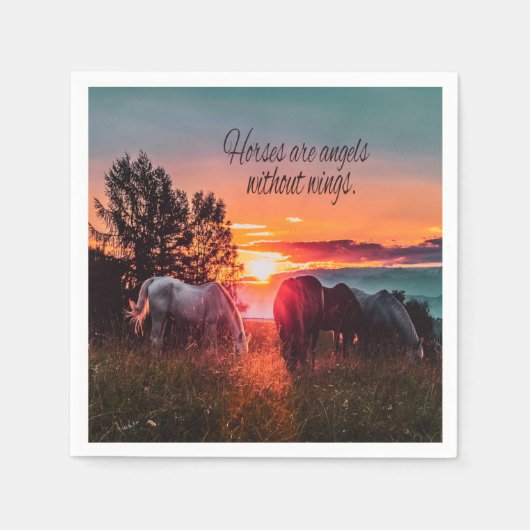 Serviette En Papier Les chevaux sont des anges sans ailes (Devant)