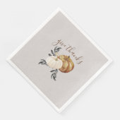Serviette En Papier Les Citrouilles De Thanksgiving Remercient Le Dîne (Coin)