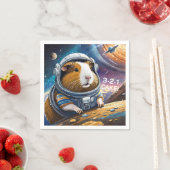 Serviette En Papier Les Cochons de Guinée dans l'espace ! 321 Gâteau ! (En situation)