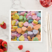 SERVIETTE EN PAPIER LES COEURS DE LA BOUGIE DE VALENTINE (En situation)