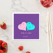 Serviette En Papier les coeurs de m. & mrs (En situation)