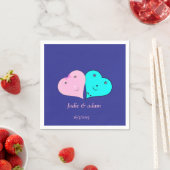 Serviette En Papier les coeurs de m. & mrs (En situation)