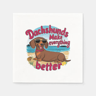 Serviette En Papier Les Dachshunds rendent tout meilleur