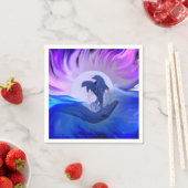 Serviette En Papier Les dauphins au clair de lune (En situation)
