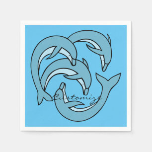 Serviette En Papier Les dauphins bleus entourent Thunder_Cove