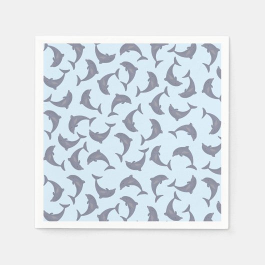 Serviette En Papier Les dauphins dans le Motif marin (Devant)