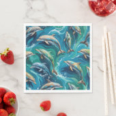 Serviette En Papier Les dauphins nagent (En situation)