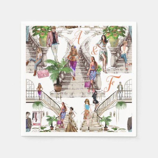 Serviette En Papier Les designers de mode (Devant)