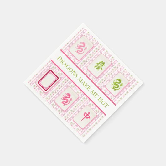 Serviette En Papier Les Dragons Preppy Mahjong Me Rendent Chaud Et Drô (Coin)