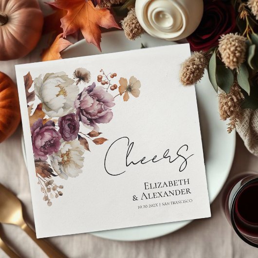 Serviette En Papier Les encouragements modernes | Mariage d'automne fl