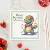 Serviette En Papier Les enfants personnalisent l'anniversaire de Dino (En situation)