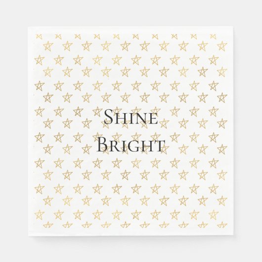 Serviette En Papier Les étoiles d'or brillent (Devant)