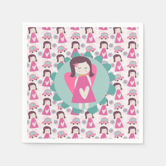 Serviette En Papier Les Filles Se Rendre À Des Endroits (Devant)