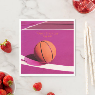 Serviette En Papier Les filles Sports modernes Enfants Cour rose Baske