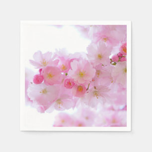 Serviette En Papier Les fleurs de cerisiers roses pâles